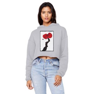 Flowers bleed too Unisex Cropped Raw Edge Boyfriend Hoodie