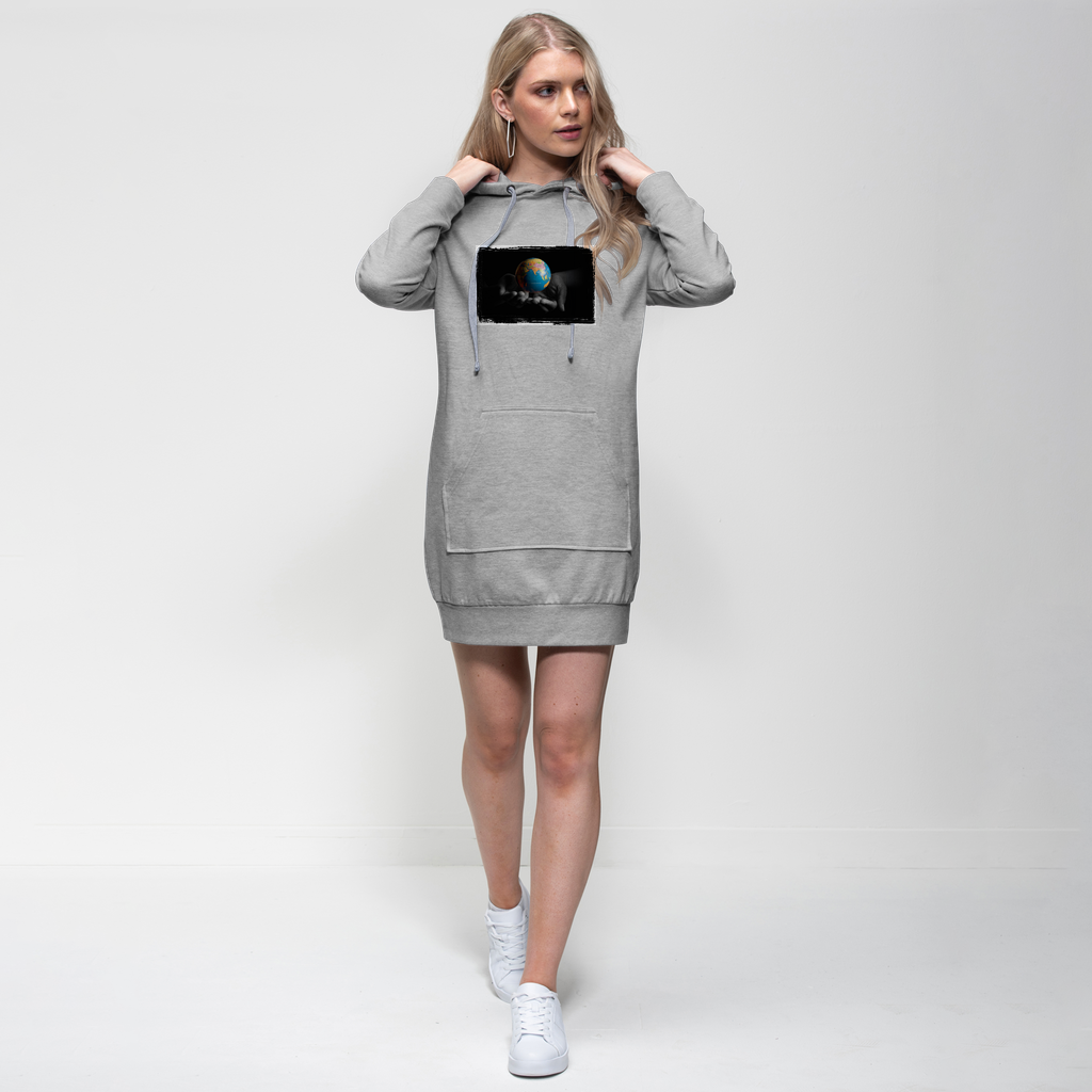 The World is in Our Hands Premium Adult Hoodie Dress