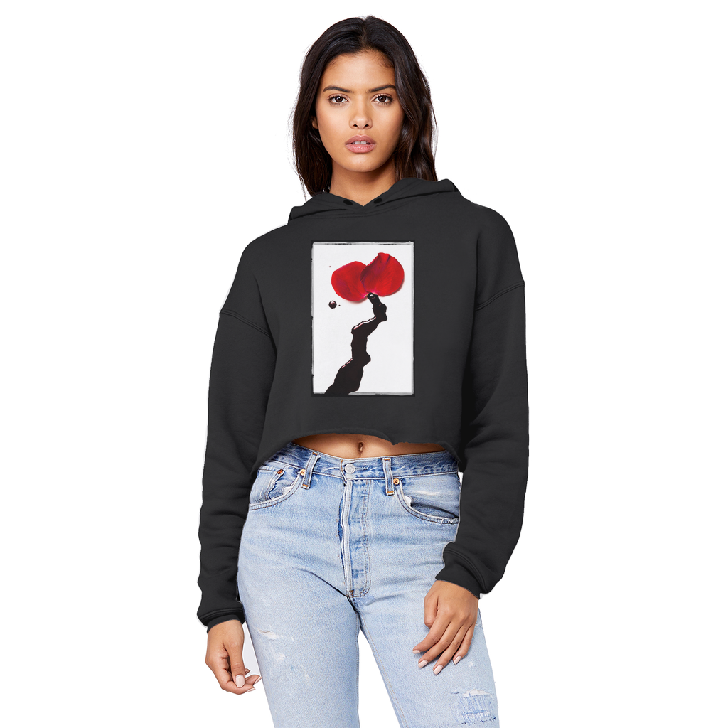 Flowers bleed too Unisex Cropped Raw Edge Boyfriend Hoodie