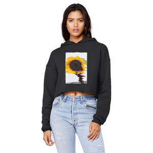 Flower Down Unisex Cropped Raw Edge Boyfriend Hoodie