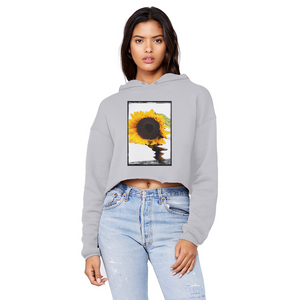 Flower Down Unisex Cropped Raw Edge Boyfriend Hoodie