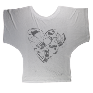 Broken Heart Sublimation Batwing Top